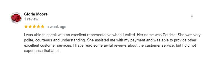 CLICK TO SEE ON GOOGLE Review by Gloria Moore