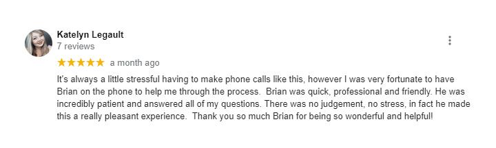 CLICK TO SEE ON GOOGLE Review by Katelyn Legault